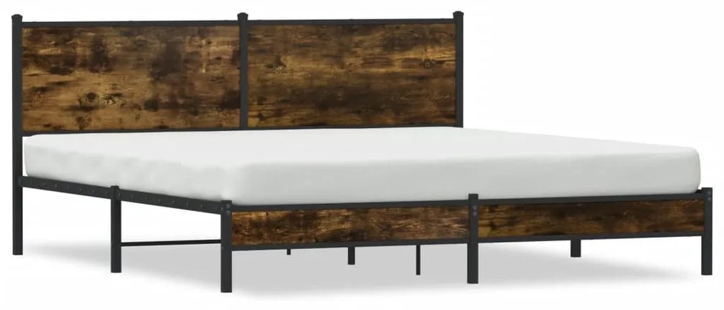 Giroletto Senza Materaso İn Metallo Rovere Fumo 160x200 Cm /
