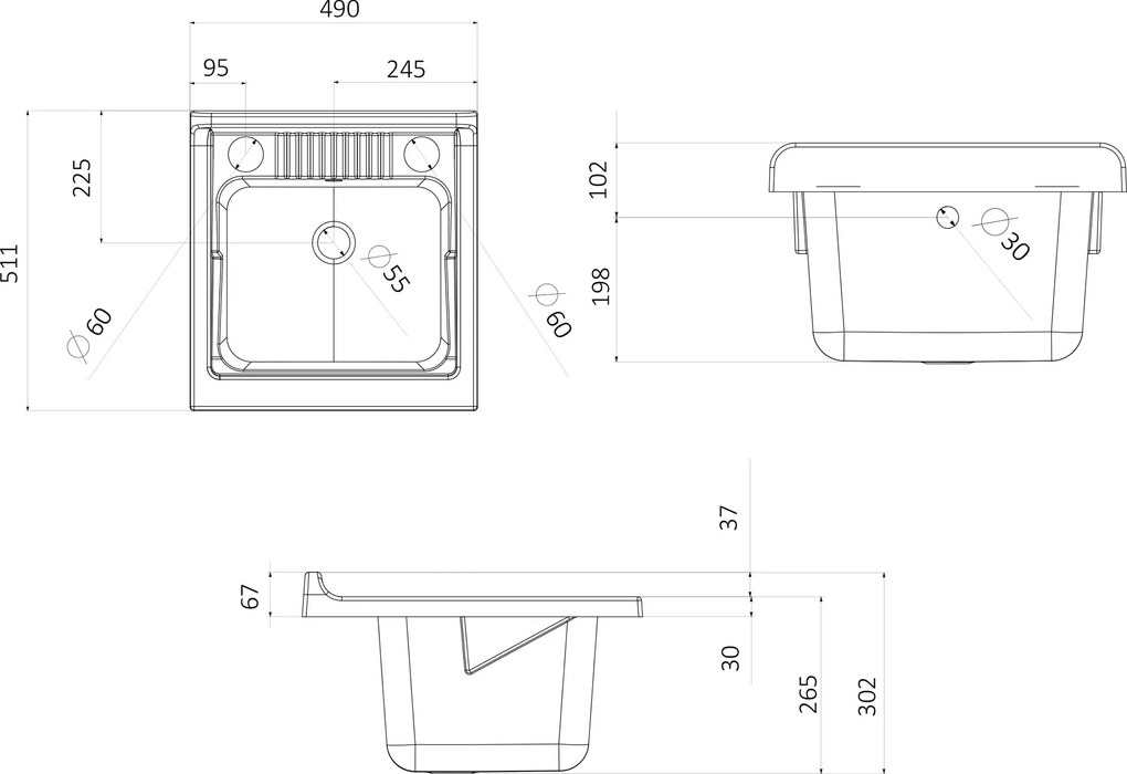 Mobile Lavatoio in PVC 50x50x85 cm 1 Anta Forlani Garden Bianco...
