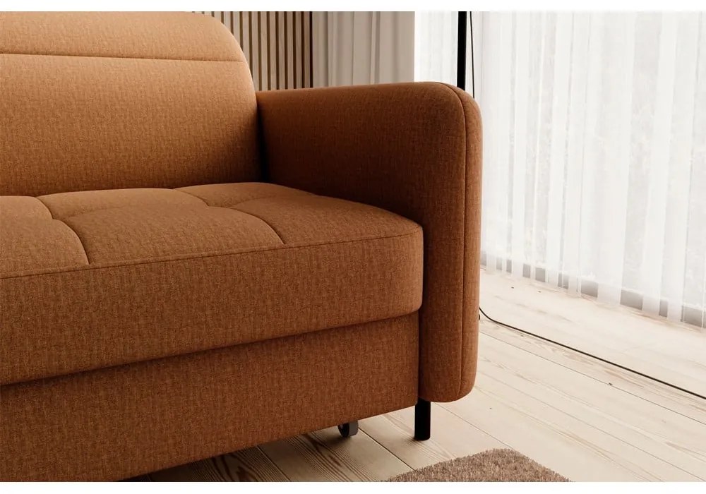 Divano angolare giallo allungabile/con contenitore (con penisola a sinistra/con chaise lounge) e rivestimento in velluto Gomsi – ELTAP