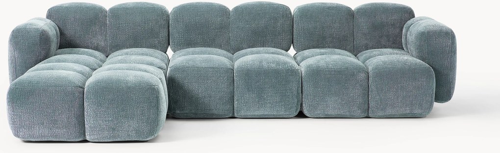 Divano componibile 4 posti con poggiapiedi sinistro/destro Tayla