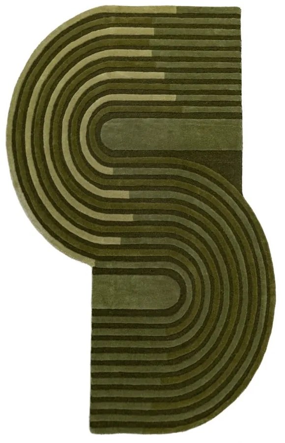 Tappeto verde in lana tessuto a mano 150x240 cm Conway Retro – Flair Rugs