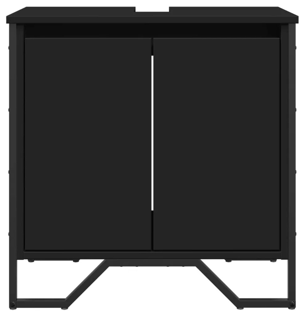 Mobile lavabo bagno nero 60x35x60 cm in truciolato