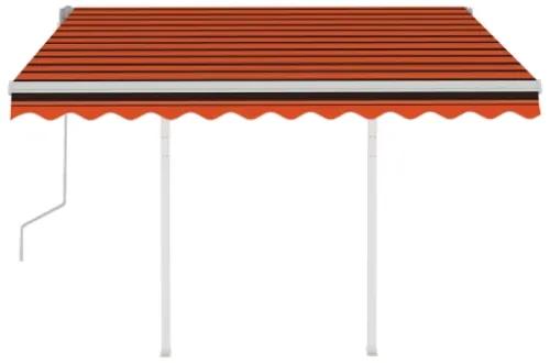 Tenda da Sole Retrattile Manuale Pali 3x2,5 m Arancio Marrone