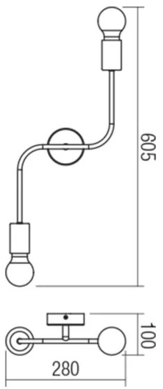 Redo 01-1668 - Plafoniera YAK 2xE27/42W/230V