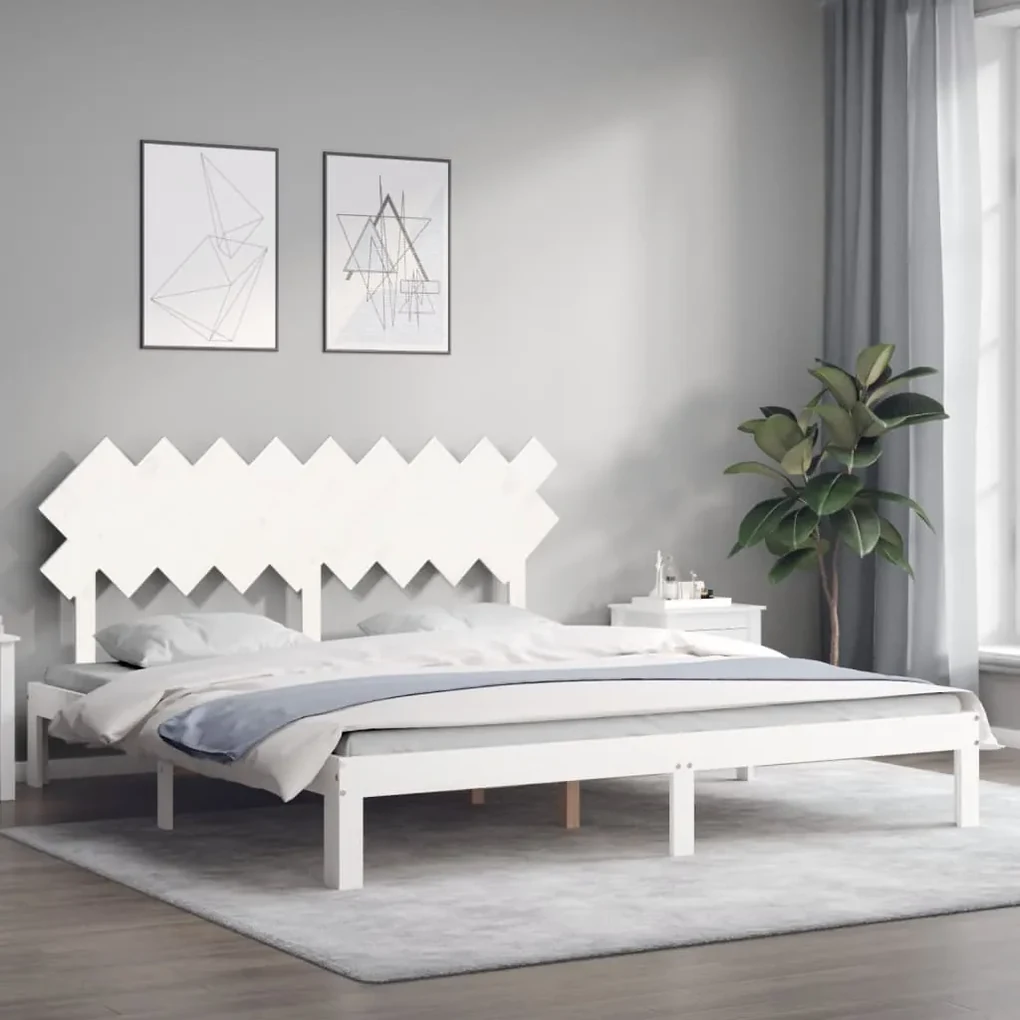 Giroletto con testiera bianco 6ft super king in legno massello