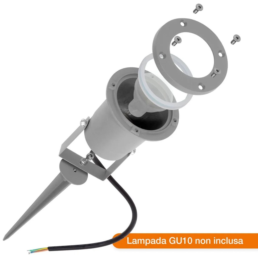 Faretto da Giardino con Picchetto GU10 - Grigio