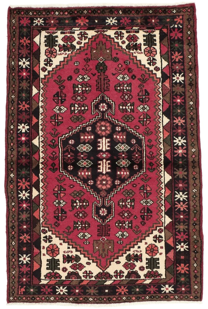 Hamedan Tappeto persiano 140x90 Rosso (Iran) Annodato A Mano
