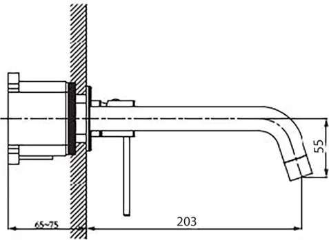 Miscelatore Lavabo A Muro In Ottone Acciaio Spazzolato Smooth Rubicer