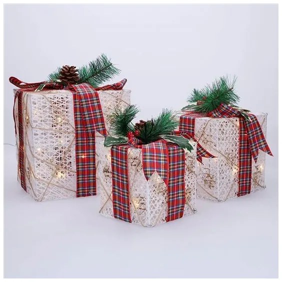 Solight 1V291 - SET 3x LED Regalo di Natale 48xLED/3,6W/230V IP44 bianco caldo