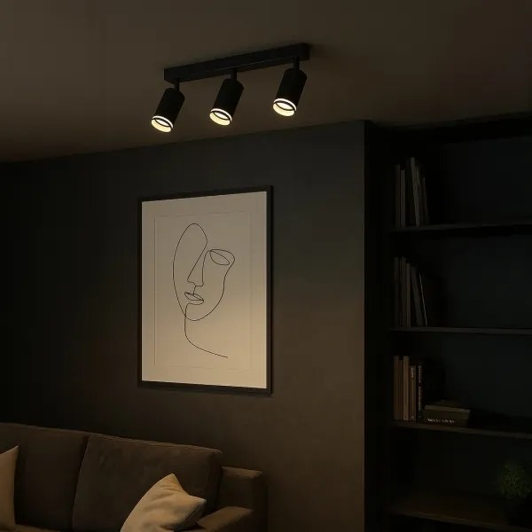 Faretto PIPE 3xGU10/10W/230V nero