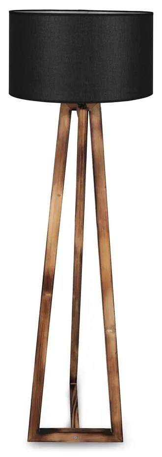 Lampada da terra nera/marrone con paralume in tessuto (altezza totale 166 cm) Maçka – Opviq lights