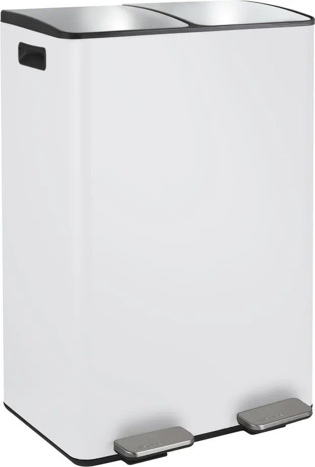 Cestino per la spazzatura bianco opaco in acciaio per raccolta differenziata/con pedale 2x30 l Aliya – Spirella