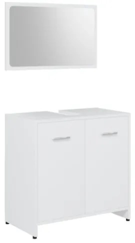 Set Mobili da Bagno 4 pz Bianco in Legno Multistrato