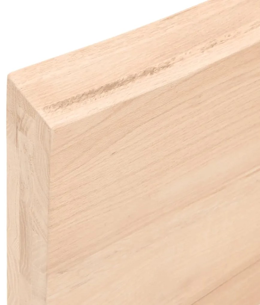Ripiano a parete 220x60x6 cm legno massello rovere non trattato