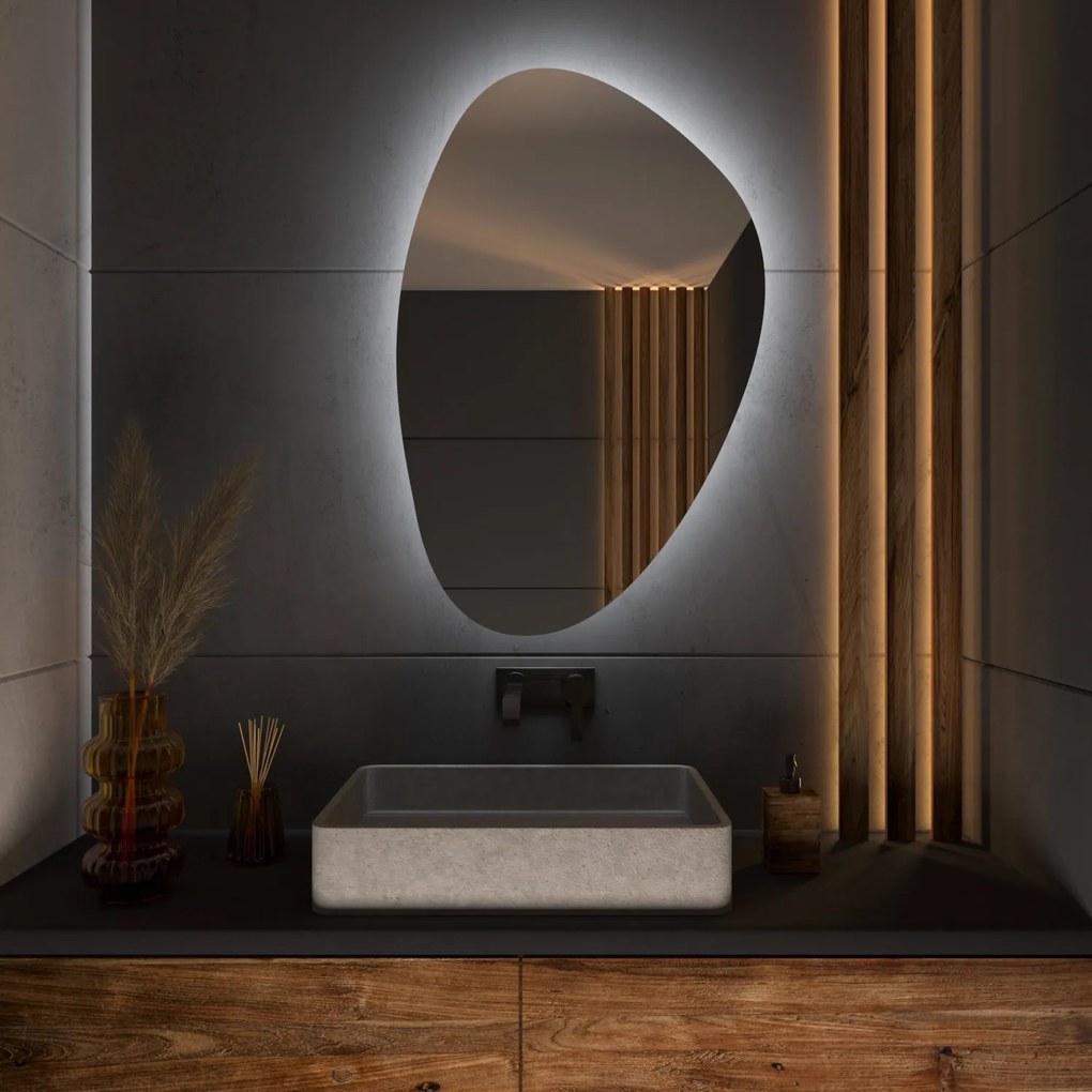 Specchio asimmetrico con luce LED G7