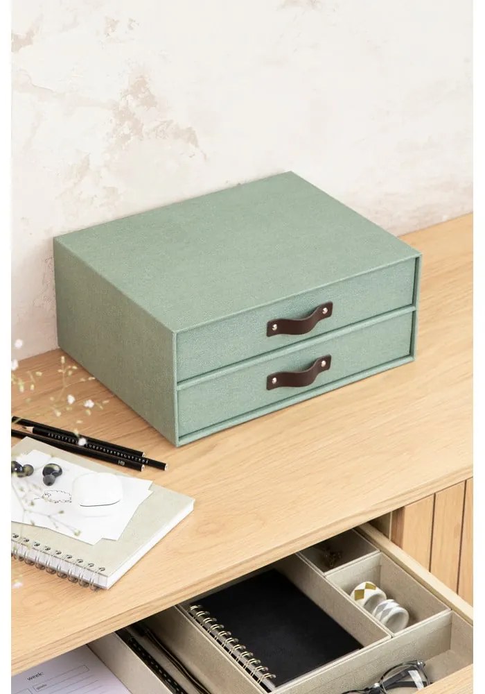 Organizer verde in cartone per cassetti Birger Canvas Paper Laminate – Bigso