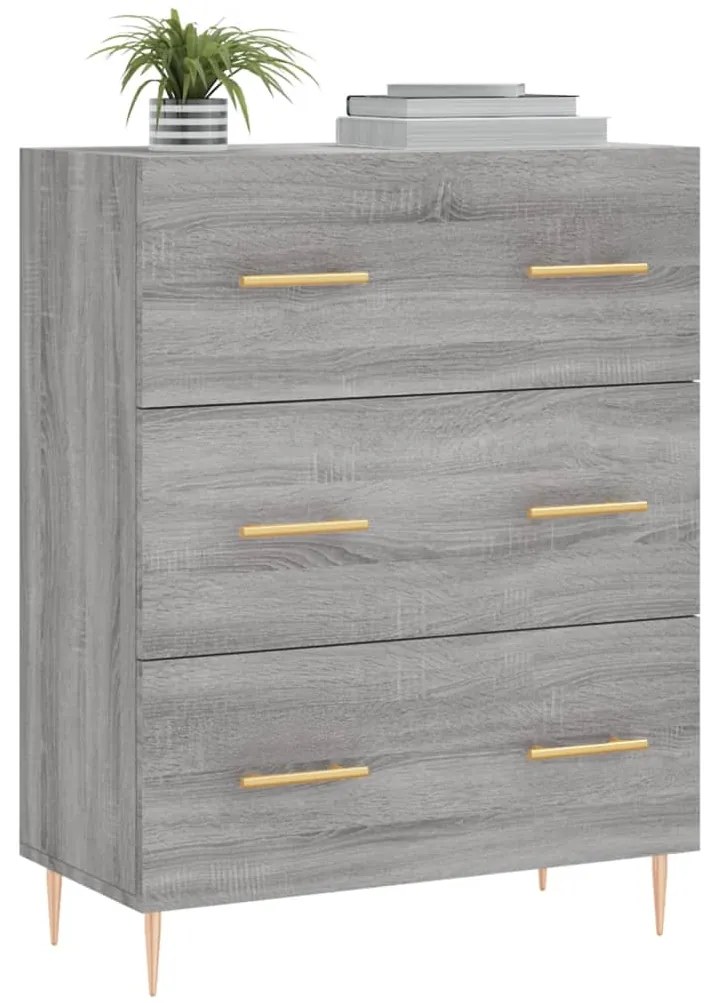 Credenza grigio sonoma 69,5x34x90 cm in legno multistrato