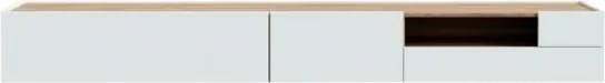 Mobile TV Sospeso 270x40x32h Con Vano Decoder Lewis Rovere E Grigio Chiaro