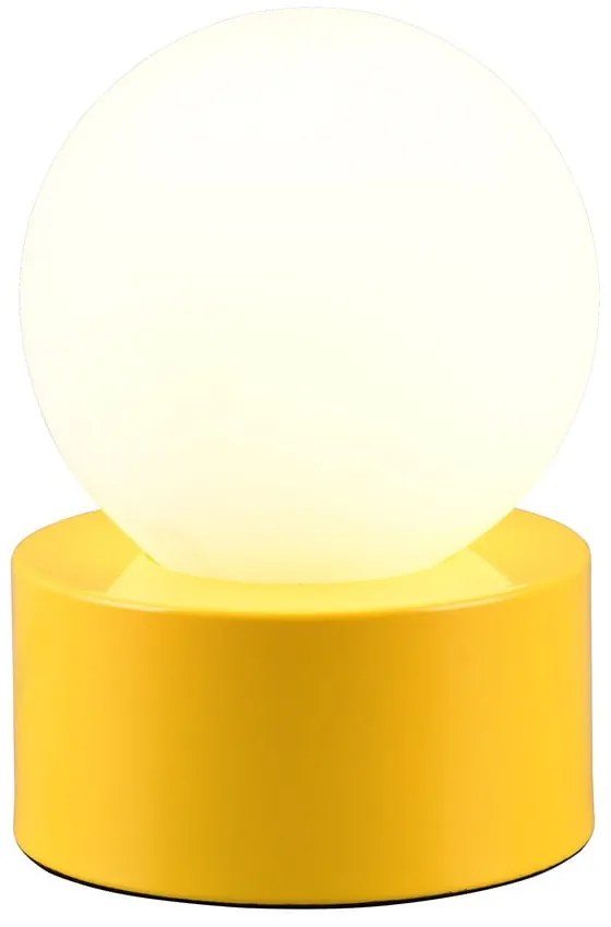 Lampada da tavolo gialla con paralume in vetro (altezza 17 cm) Countess - Trio