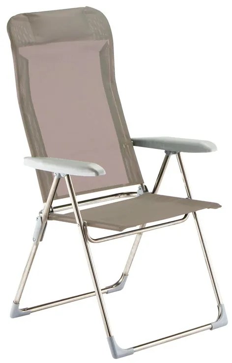 Sedia a sdraio da giardino in alluminio con braccioli pieghevole Relax FIAM, seduta in textilene beige