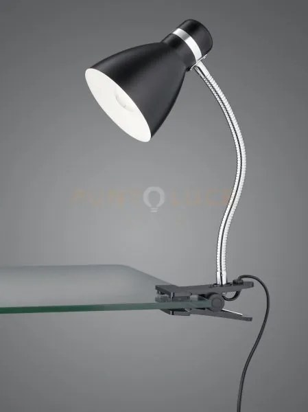 Harvey lampada da studio flessibile con pinza metallo nero e cromo ...