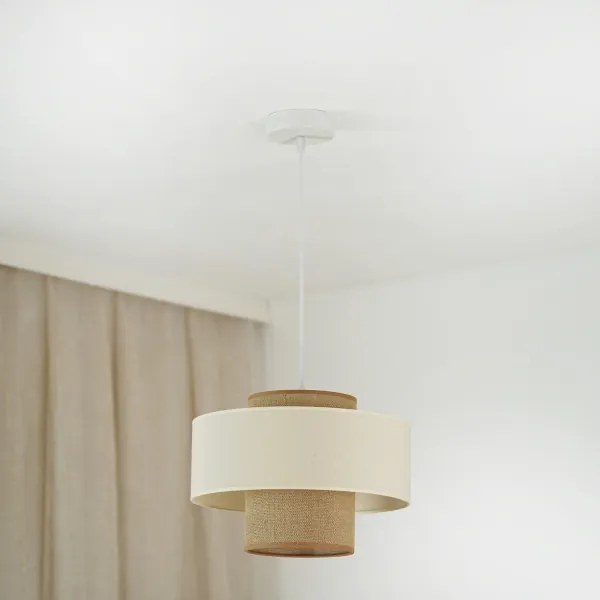 Brilagi - Lampadario a cavo DALLAS 1xE27/15W/230V Ø30 cm marrone/crema/bianco