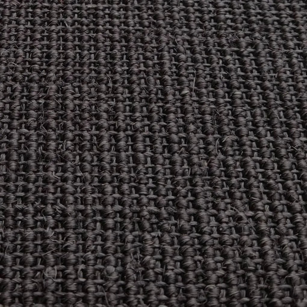 Tappeto in Sisal Naturale 80x250 cm Nero