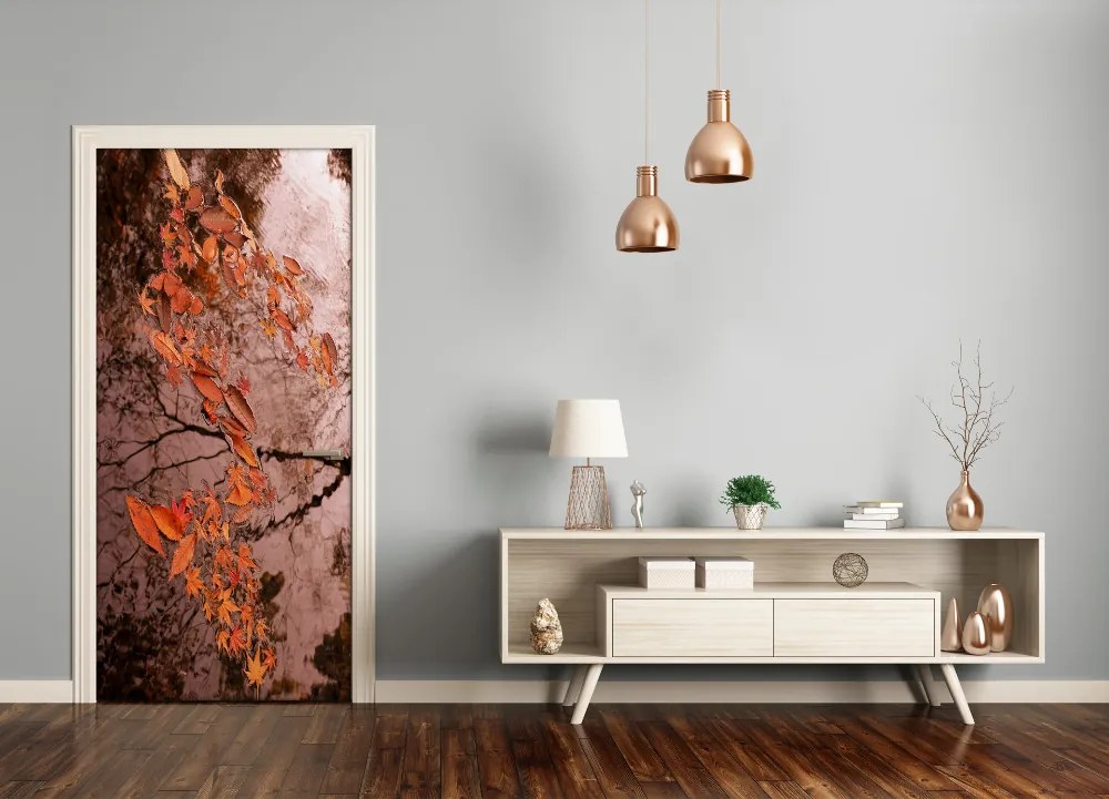 Adesivo per porta Foglie d'autunno 95x205 cm