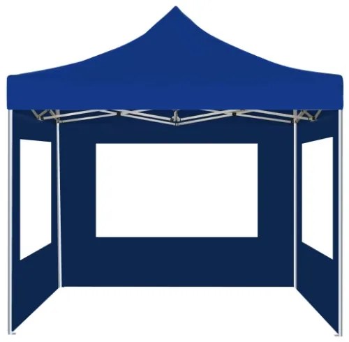 Gazebo Professionale Pieghevole Alluminio con Pareti 2x2m Blu