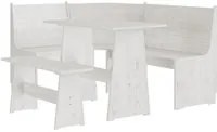 Set da Pranzo 3 pz Bianco in Legno Massello di Pino