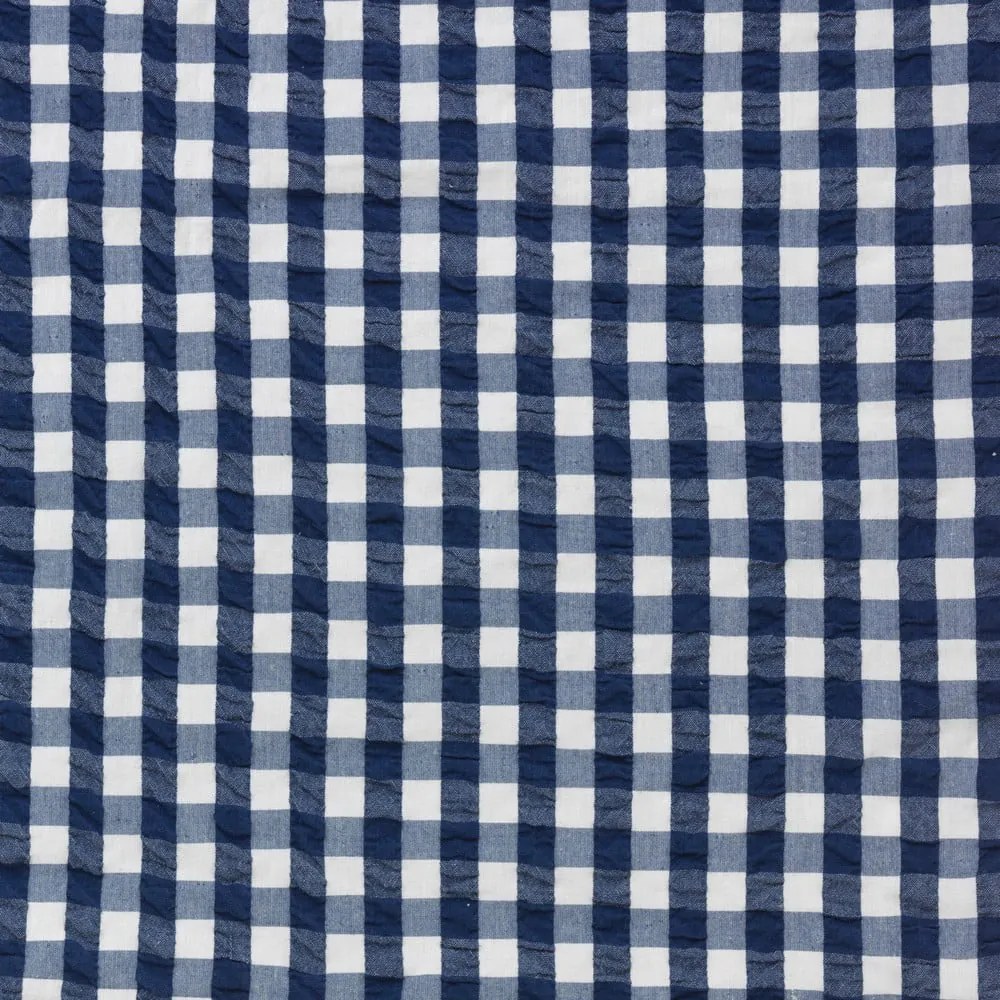 Biancheria da letto in crêpe bianca e blu scuro per letto singolo 140x200 cm Bæk&amp;Bølge - JUNA