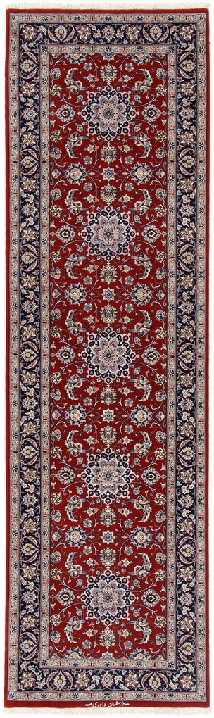 Isfahan Tappeto persiano 270x80 (Iran) Annodato A Mano