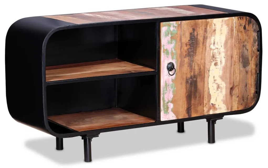 Mobile Porta Tv İn Legno Di Recupero 90x30x48 Cm /