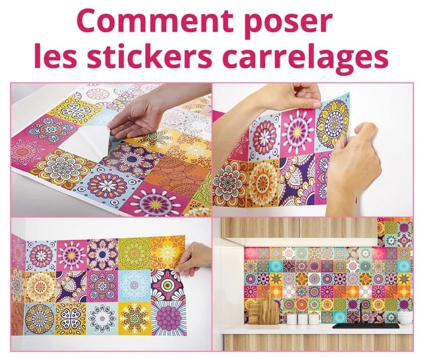 Set di 60 adesivi murali decorativi, 15 x 15 cm Fernando - Ambiance