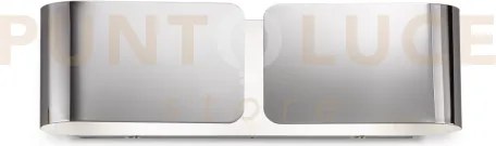 Clip applique in metallo color cromo 2 luci attacco e27 biemissione