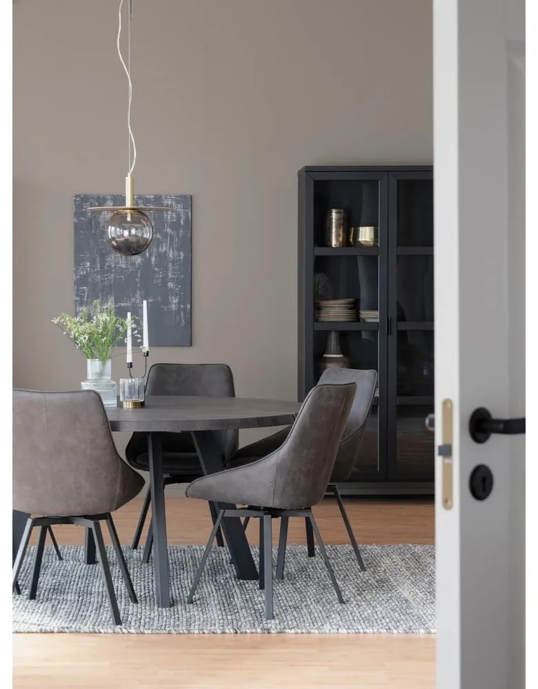 Vetrina in rovere nero 95x195 cm Everett - Rowico