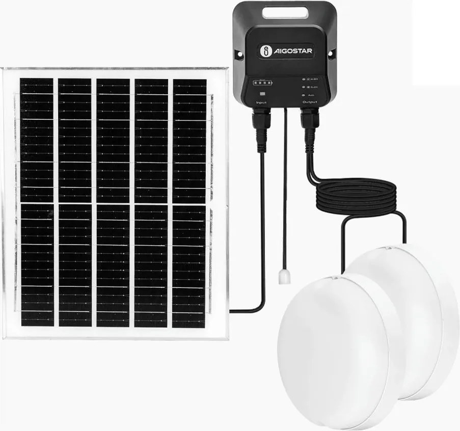 Aigostar - Lampada solare LED 2xLED/70W/12V 12000 mAh 6500K Ø 20,5 cm
