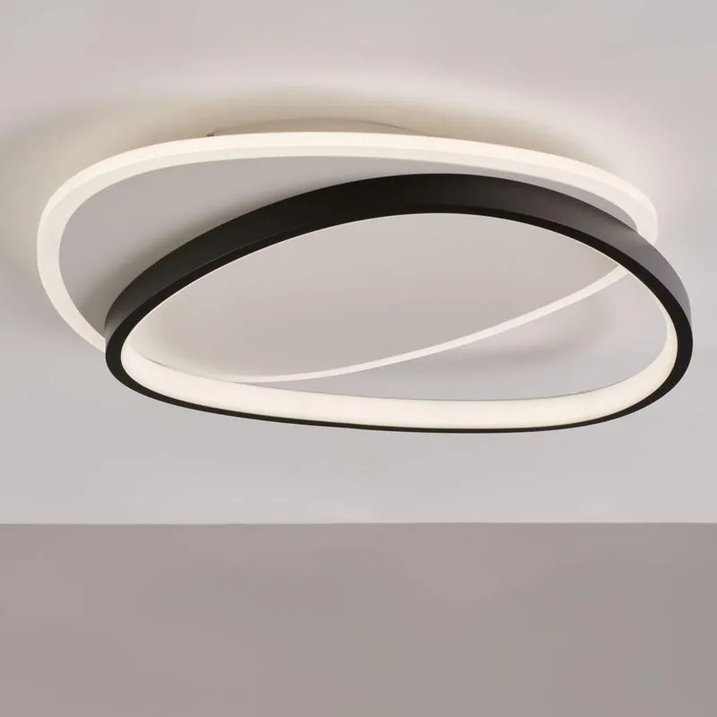 Plafoniera LED Amy nero IP20 cct da bianco caldo a bianco freddo con regolazione di temperatura, 5300 lumen