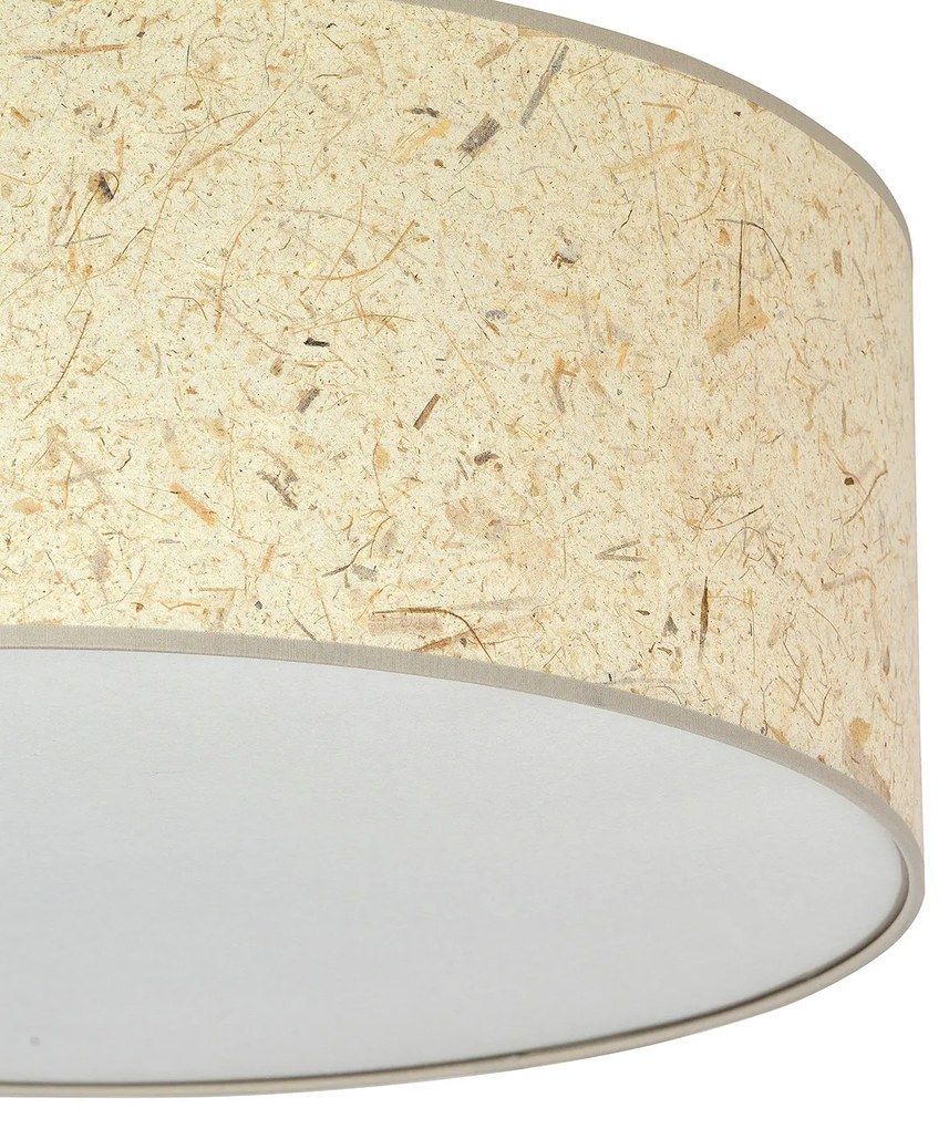 Plafoniera Minimal 3 Luci Drago In Acciaio Bianco E Beige Effetto Sughero