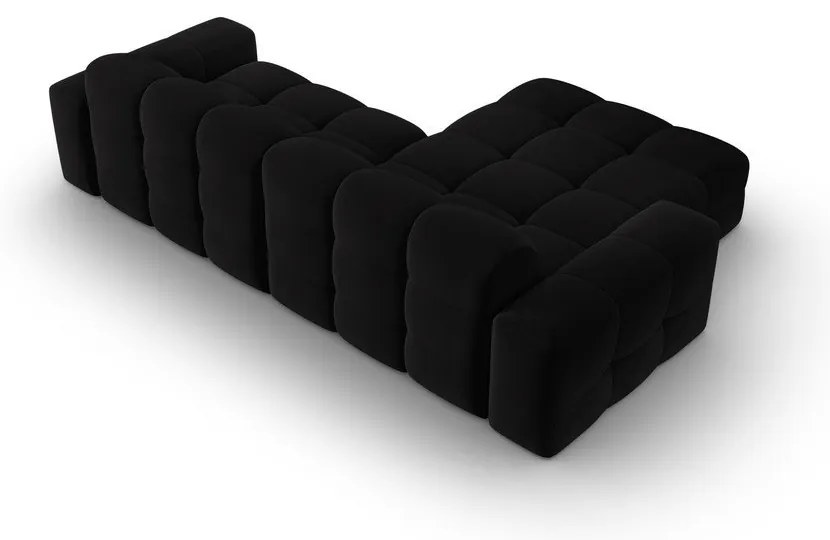 Divano angolare in velluto nero (angolo sinistro) Kendal - Micadoni Home