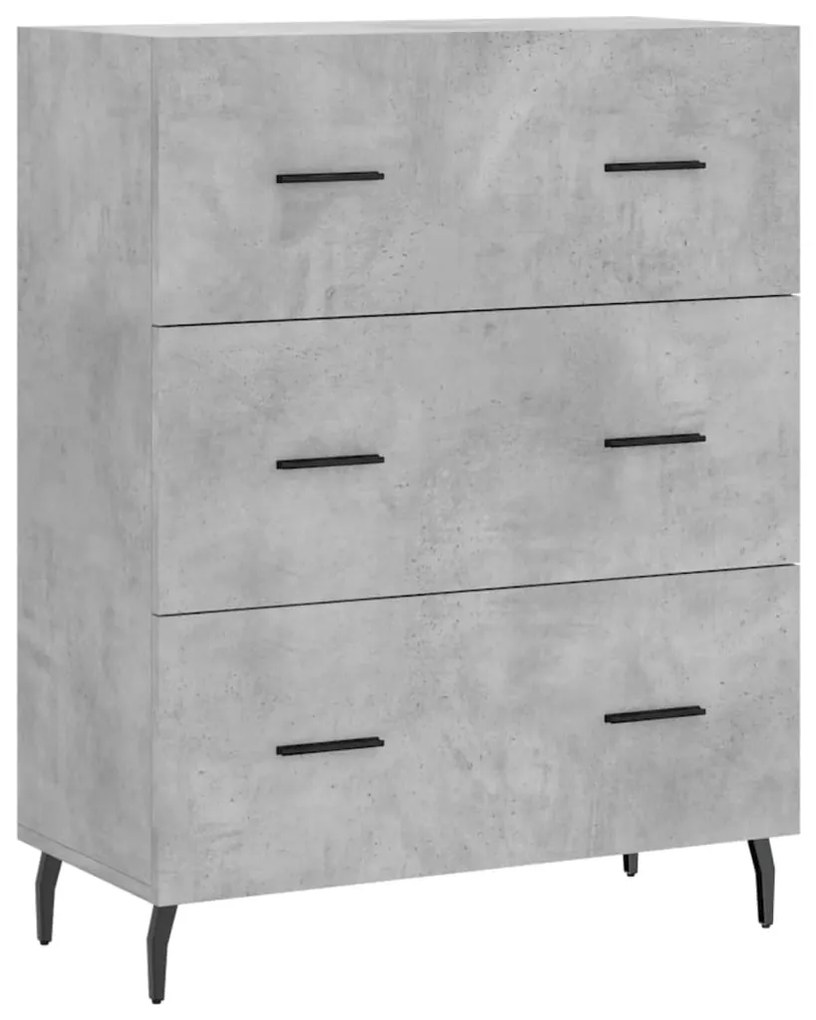 Credenza Grigio Cemento 69,5x34x180 cm in Legno Multistrato