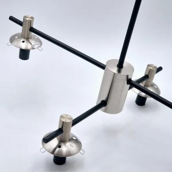 Lampadario a sospensione con supporto rigido LILOU 4xE14/5W/230V cromo opaco/fumé