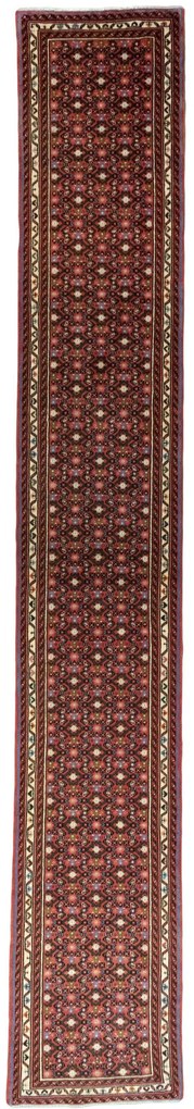 Hamedan Tappeto 80 x 490 Rosso (Iran) Annodato A Mano