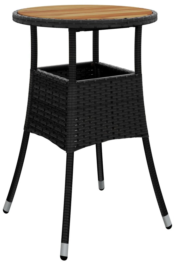 Set di mobili da pranzo set di 5 nero rattan, poliestere durevole