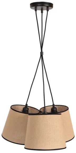 Duolla - Lampadario a sospensione con filo ROSSA 3xE27/15W/230V diametro 45 cm marrone/nero