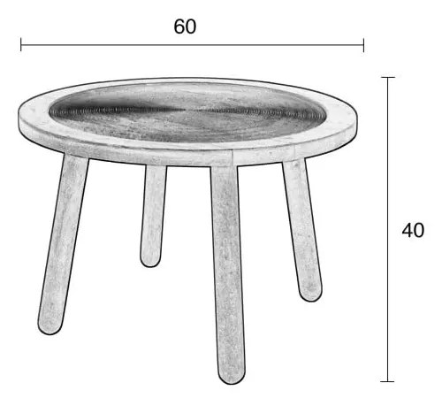 Tavolino in legno di mango , ⌀ 60 cm Dendron - Zuiver