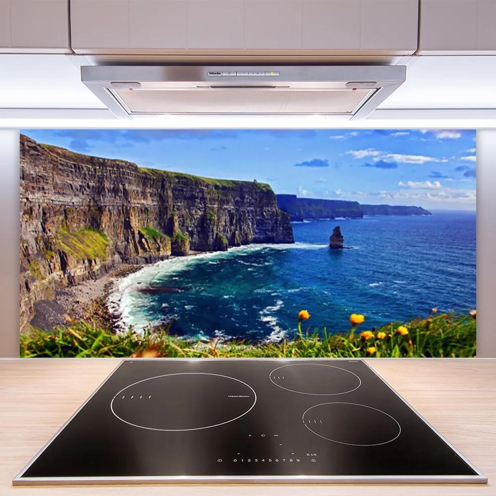 Pannello paraschizzi cucina Paesaggio del mare della roccia della baia 100x50 cm