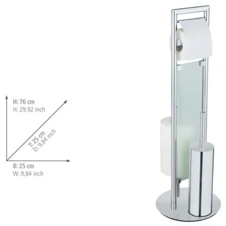 WENKO 25384100 - Set WC SULMONA 25x76 cm argento/nero