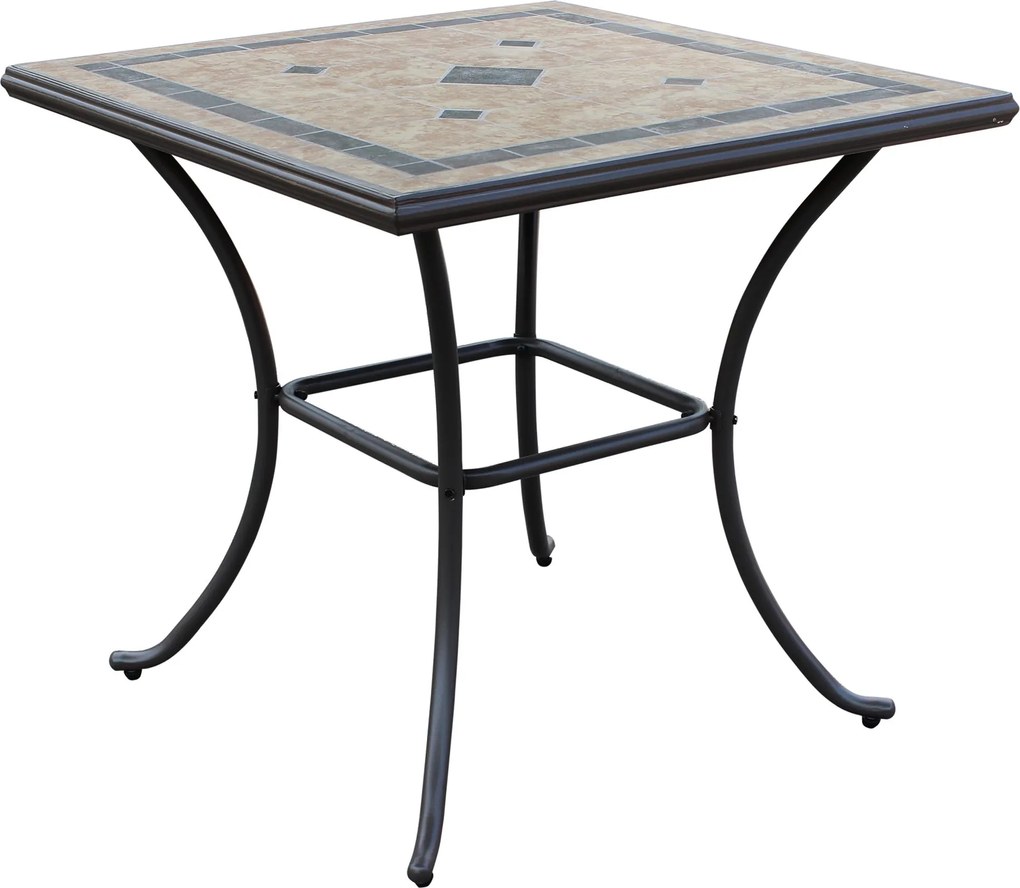 VENTUS - set tavolo in ferro cm 80 x 80 x 74 h con 4 poltrone Ventus