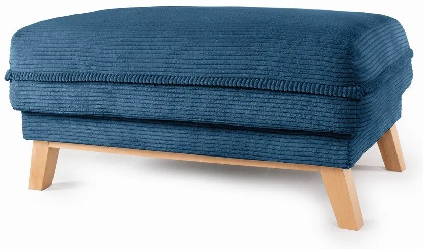 Poggiapiedi blu con rivestimento in velluto a coste Tori – Bonami Selection